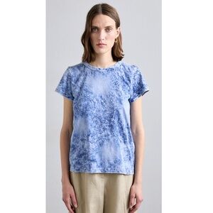 Rag & Bone Slub Tie Dye Tee Shirt in Blue Multi- XS.